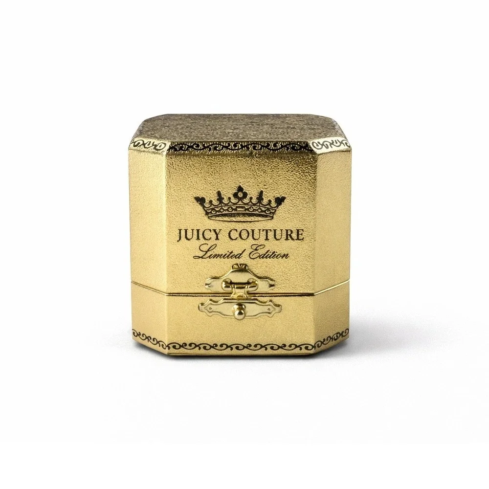 Juicy Couture Limited Edition Gold Octagon Earring Jewelry Box YJRU1555 Vintage‎